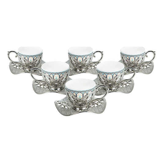 6-Person Presentation Set - Busra Pattern 3 - White - Acar catalog image