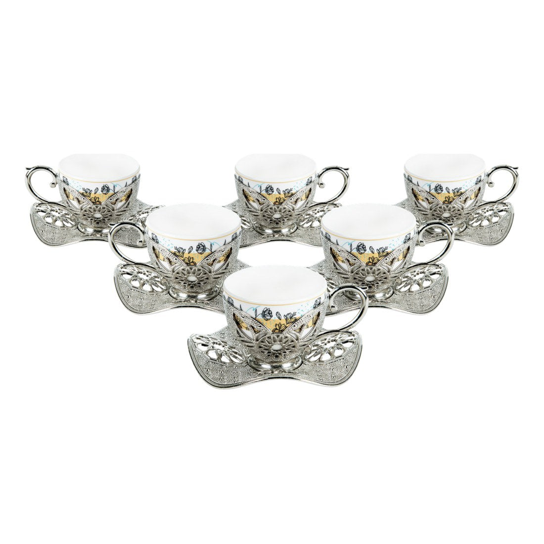 6-Person Presentation Set - Busra Pattern 4 - White - Acar catalog image
