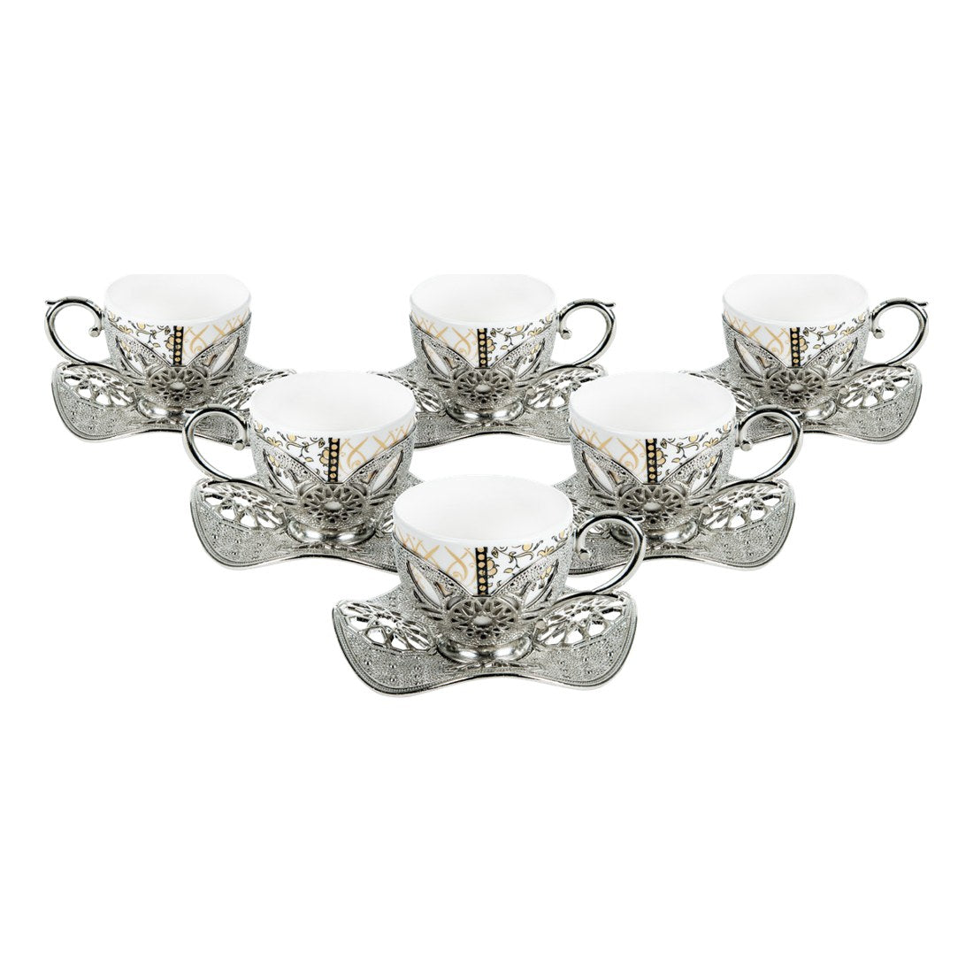 6-Person Presentation Set - Busra Pattern 6 - White - Acar catalog image