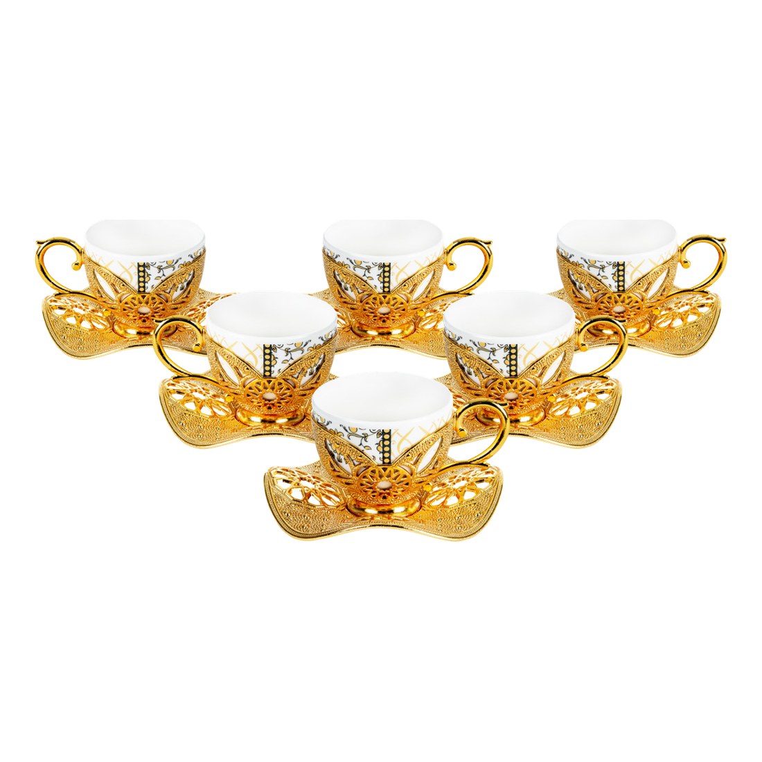 6-Person Presentation Set - Busra Pattern 6 - Gold Tone - Acar catalog image