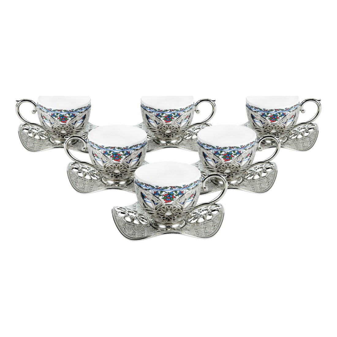 6-Person Presentation Set - Busra Pattern 7 - White - Acar catalog image