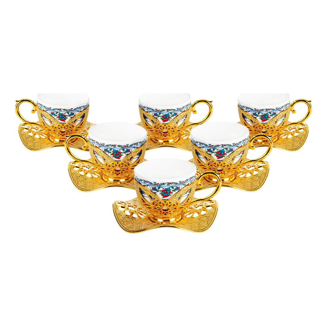 6-Person Presentation Set - Busra Pattern 7 - Gold Tone - Acar catalog image