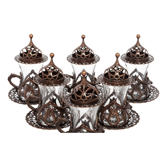 Tea Set With Gruplar - Antique Copper Tone - Without Tray - Acar catalog image