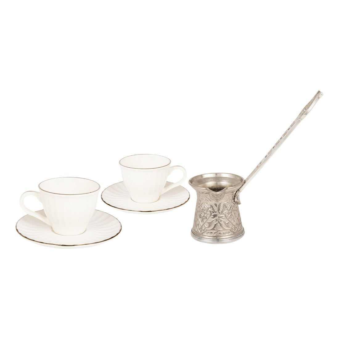 2-Person Porcelain Set + Coffee Pot - Charisma - White - Acar catalog image