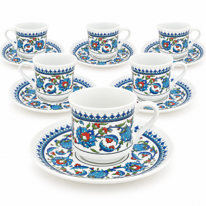 Acar SET850BE Topkapi patterned six-cup presentation set — AI-assisted detail view