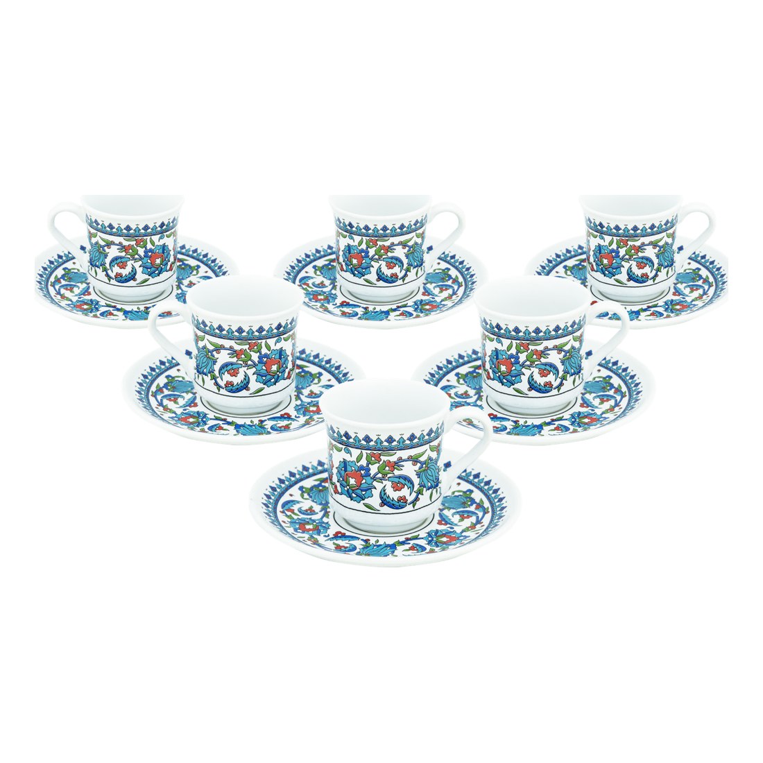 6-Person Coffee Presentation Set - Porcelain - Topkapi - White - Acar catalog image