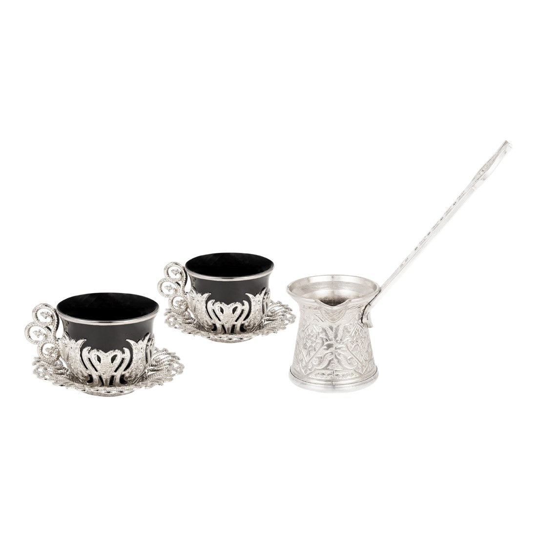 2-Person Presentation Set - Tulip + Coffee Pot - Black - White - Acar catalog image