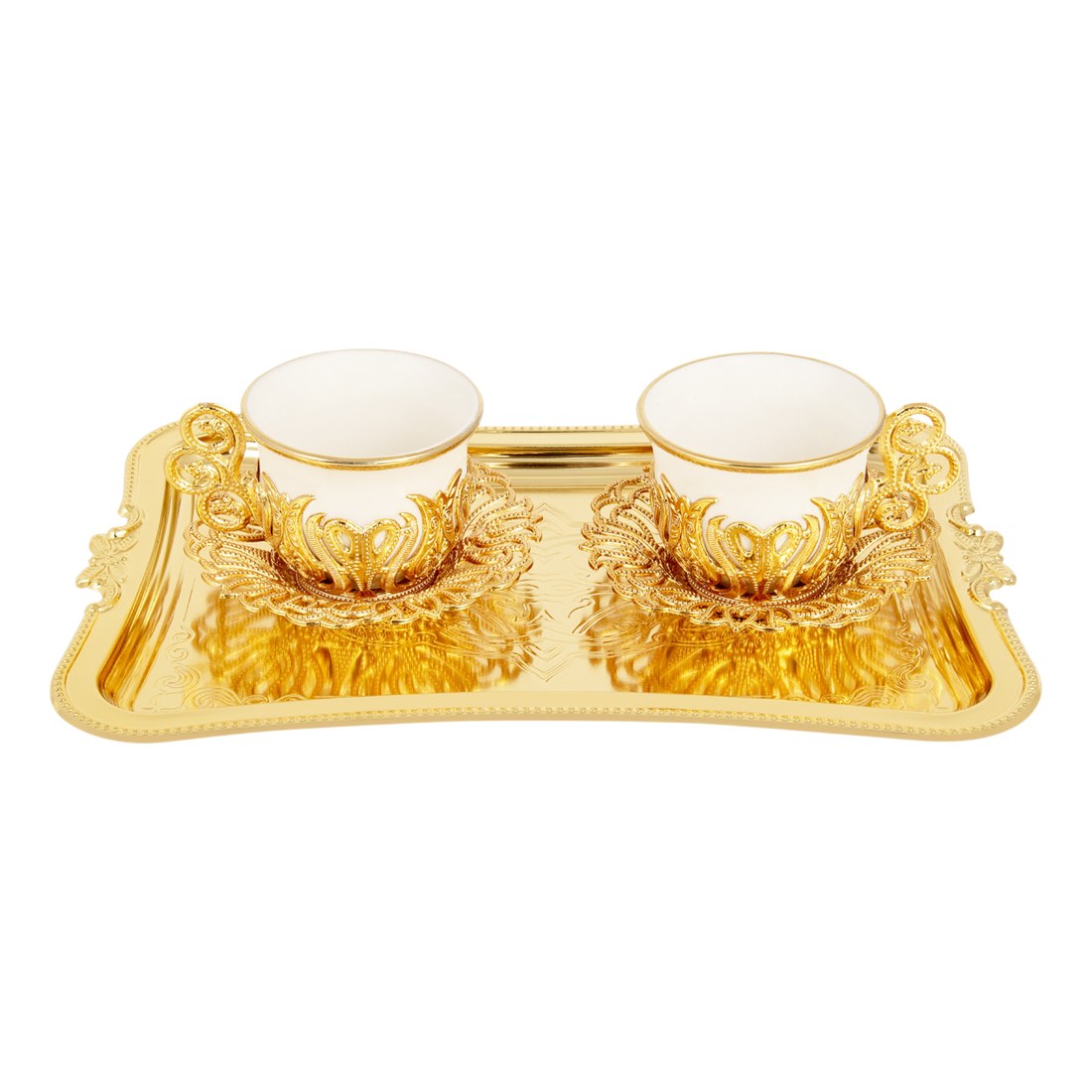 2-Person Presentation Set With Tray - Tulip - Gilded - Gold Tone - Acar catalog image