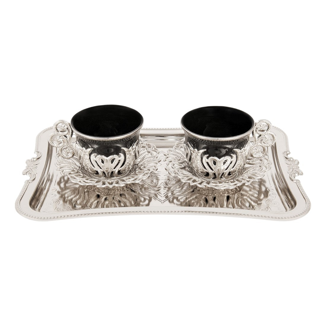 2-Person Presentation Set With Tray - Tulip - Black - White - Acar catalog image