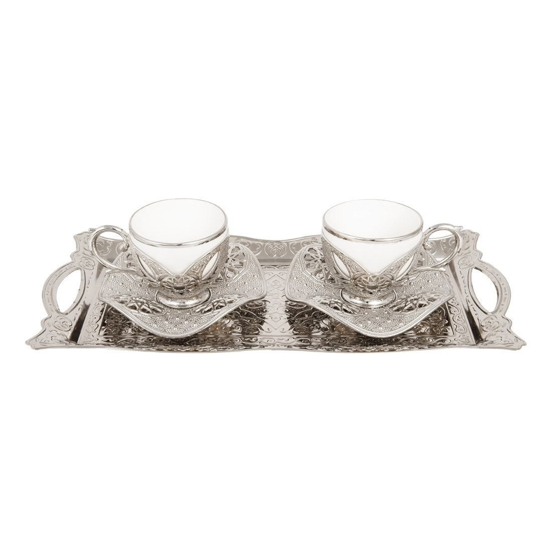 2-Person Presentation Set With Tray - Busra - Gilded - White - Acar catalog image