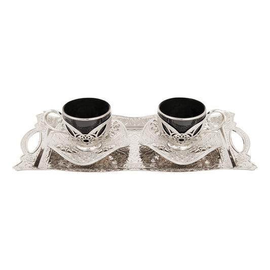2-Person Presentation Set With Tray - Busra - Black - White - Acar catalog image