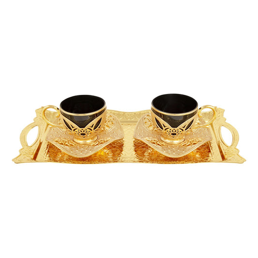 2-Person Presentation Set With Tray - Busra - Black - Gold Tone - Acar catalog image