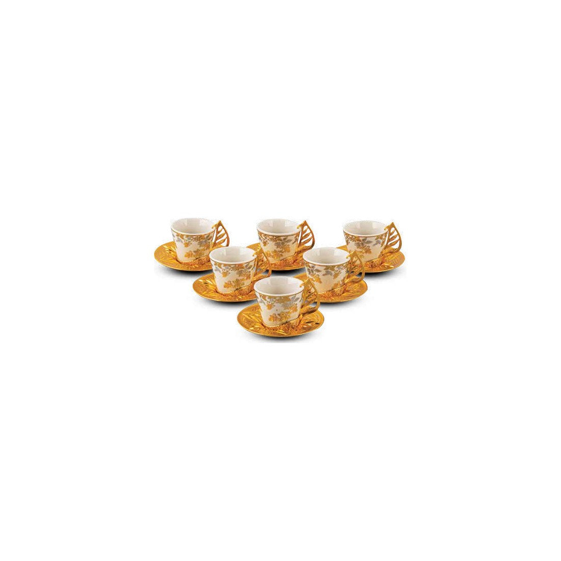 Flower Patterned Yaprak 6-Person Coffee Set - catalog product image