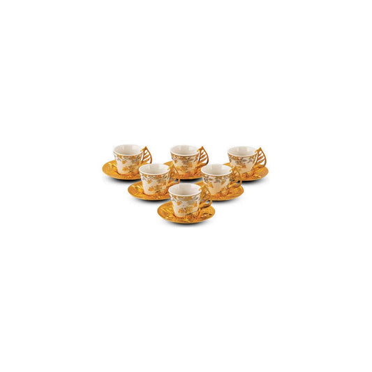 Flower Patterned Yaprak 6-Person Coffee Set - catalog product image