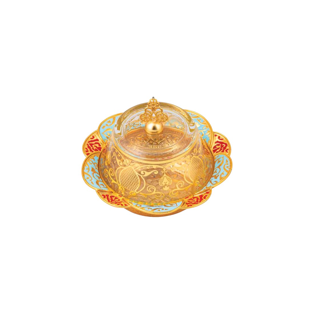Sugar Bowl With Glass Cover with Enamel - catalog product image